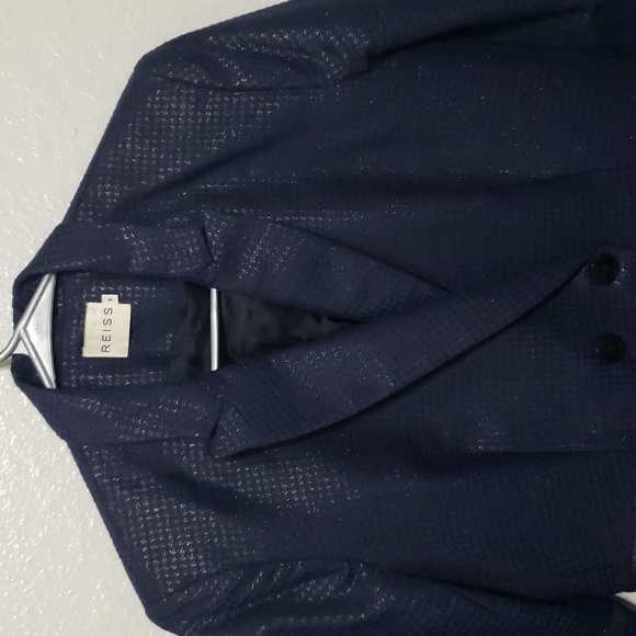 Reiss Women's Blazer, Color Navy Blue, Size M - Picture 13 of 17